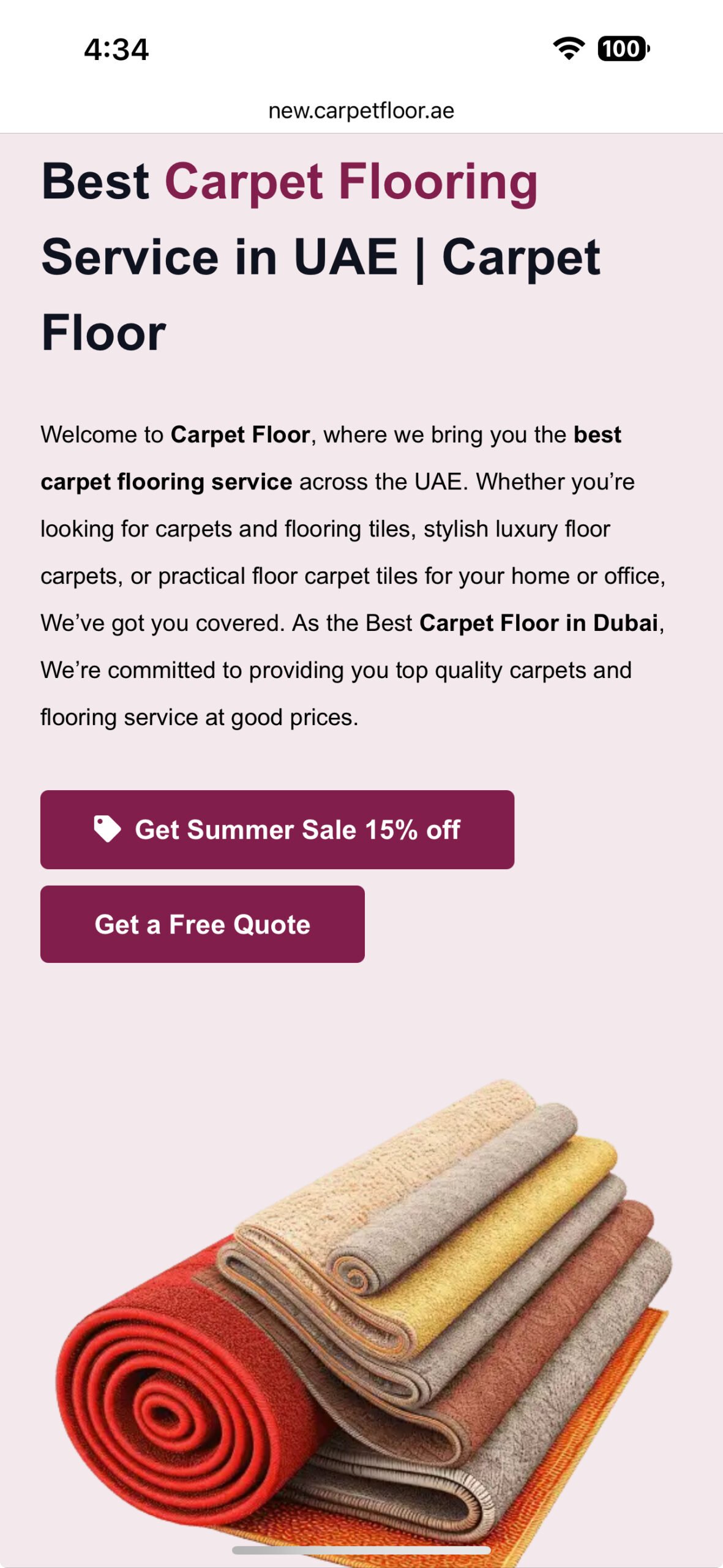 New carpet floor