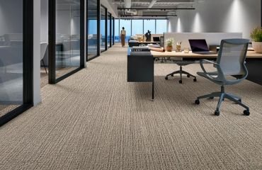 Beige Textured Office Carpet in Dubai