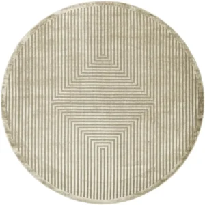 3D Lines Patterned Round Rug - Image 3