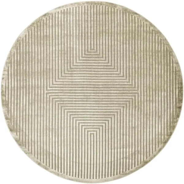 3D Lines Patterned Round Rug - Image 3