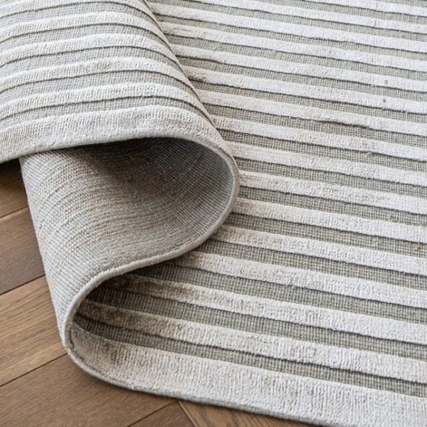 3D Lines Patterned Rug in living room setting