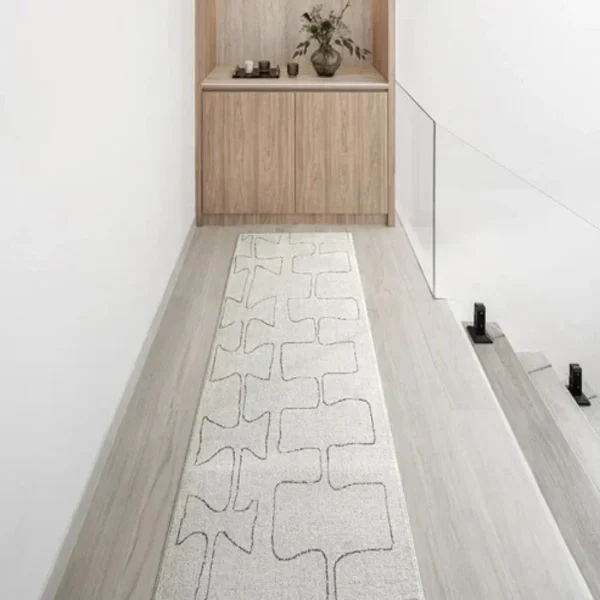 Abstract Bows & Rectangles Sketched Runner Rugs