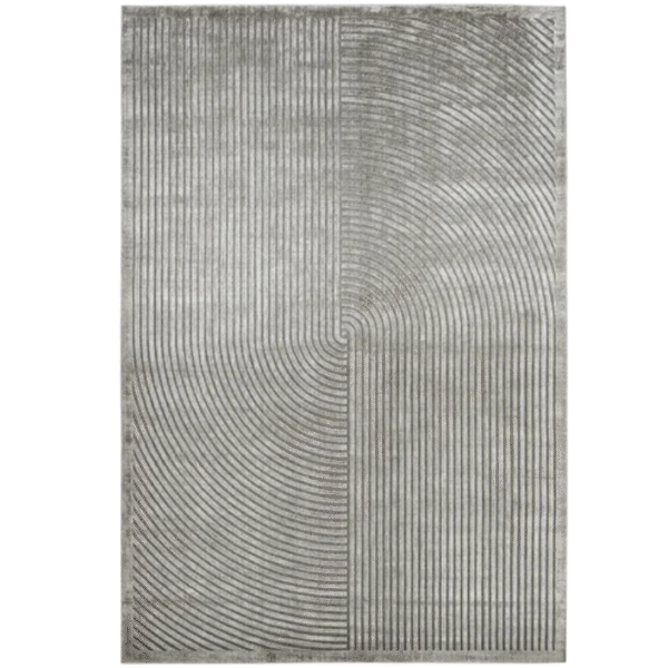 Designer Rug with Curves and Lines