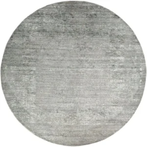 Abstract Design Faded Grey Round Rug image 2