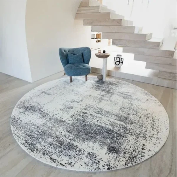 Abstract Design Faded Patterned Round Rug