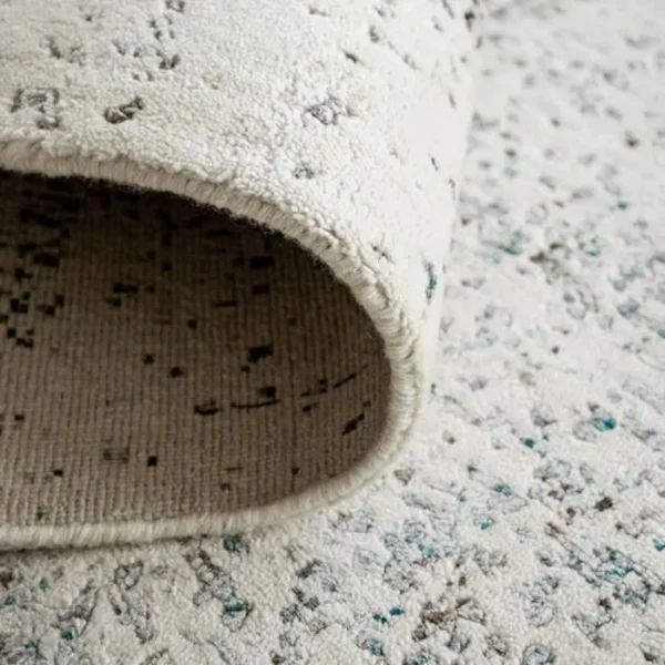 Abstract Design Faded Patterned Round Rug image 1