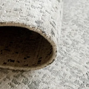 Abstract Greyish Rustic Round Rugs image 2