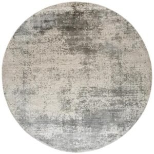 Abstract Greyish Rustic Round Rugs - Image 3