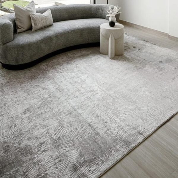 Abstract rug with irregular diamond motifs