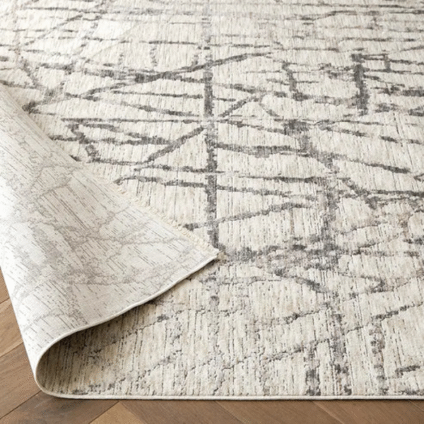Rug with modern abstract line patterns
