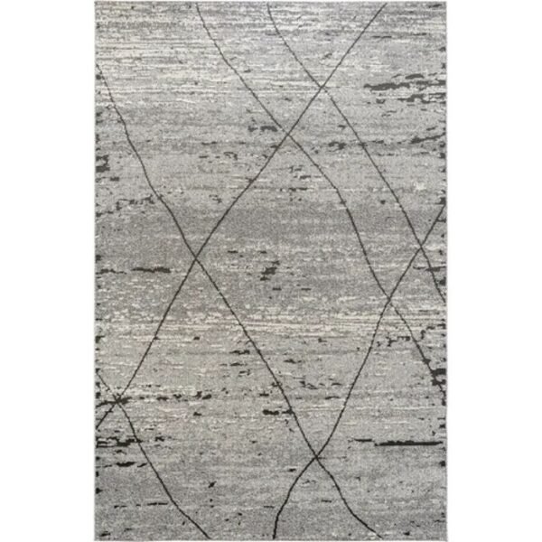 Criss-cross line rug with faded tones