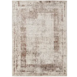 Abstract Pattern Rustic Rug Beige