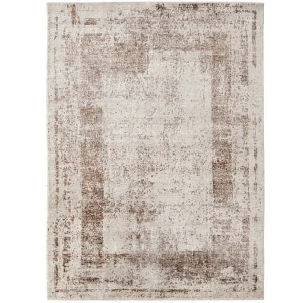 Abstract Pattern Rustic Rug Beige