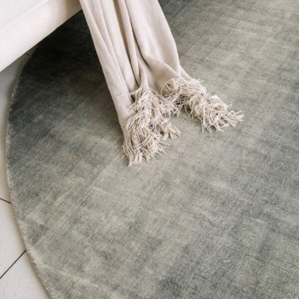 All Over Ombré Effect Design Grey Round Rug image 2