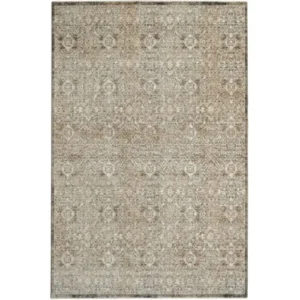 Rug with faded traditional repeating elements