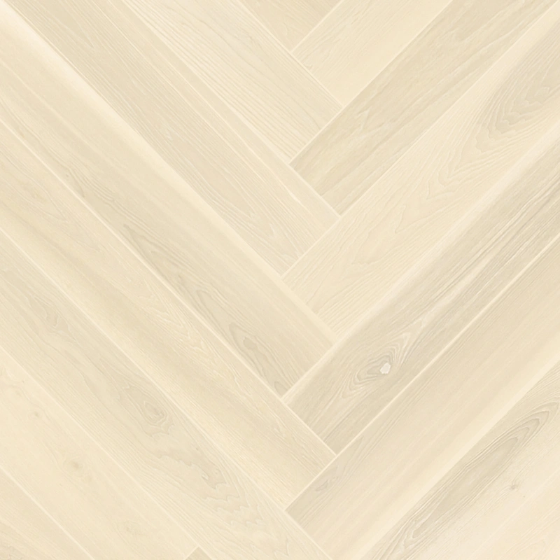 Frosted Ash Herringbone Wood Floor