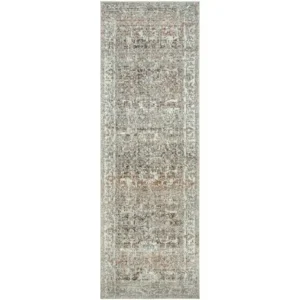 Beige And Grey Distressed Runner Rugs image 2
