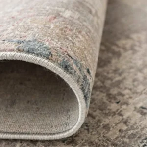 Beige Blue Abstract Runner Rugs image 4