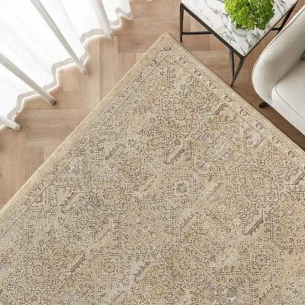 Beige Traditional Diamond Rug