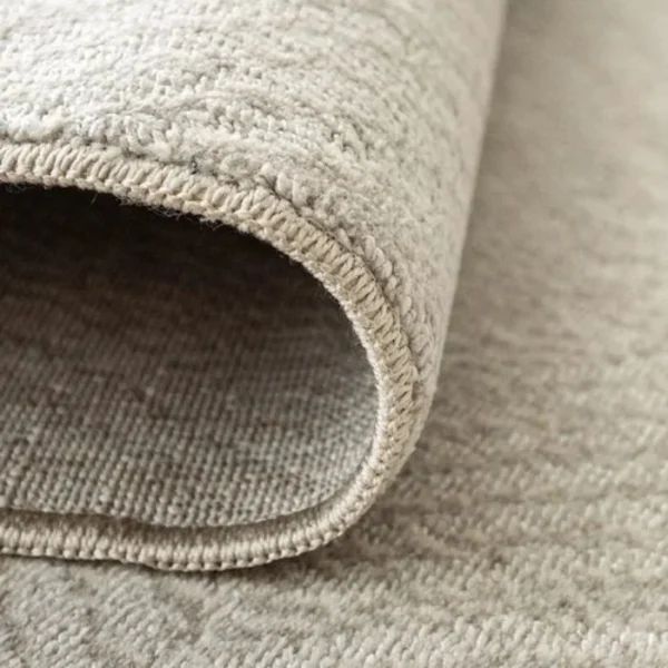 Beige Fuzzy Patterned Round Rugs image 2