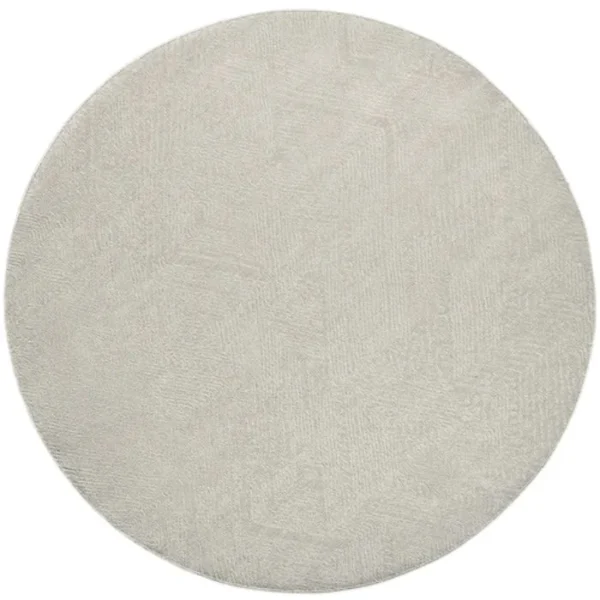 Beige Fuzzy Patterned Round Rugs image 3