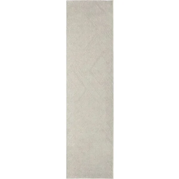 Beige Fuzzy Patterned Runner Rug - Image 3