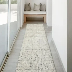 Beige Fuzzy Runner Rugs