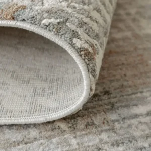 beige rust abstract rug living room