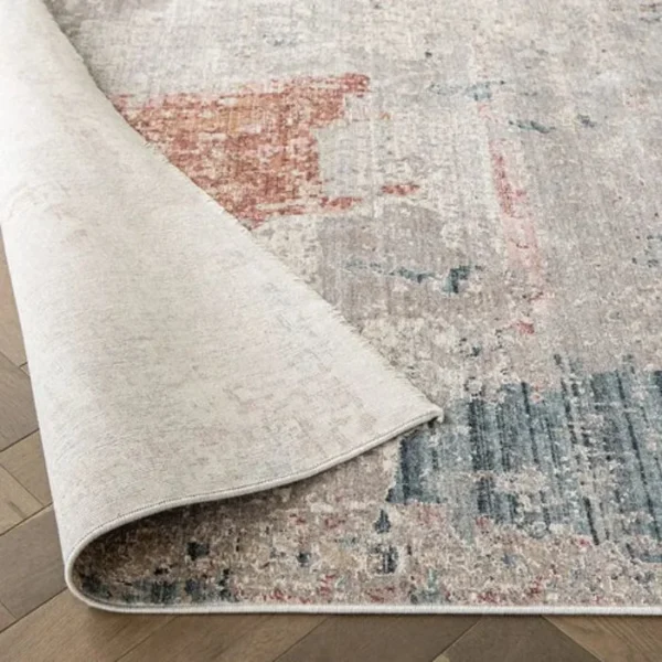 Beige Rust Abstract Runner Rug image 1