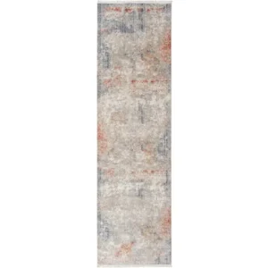 Beige Rust Abstract Runner Rug - Image 3