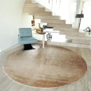 Beige Shaded Ombré Designed Round Rugs
