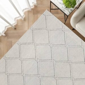 Beige Lattice Pattern Rug
