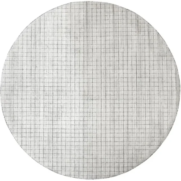Black And White Grid Round Rug - Image 3