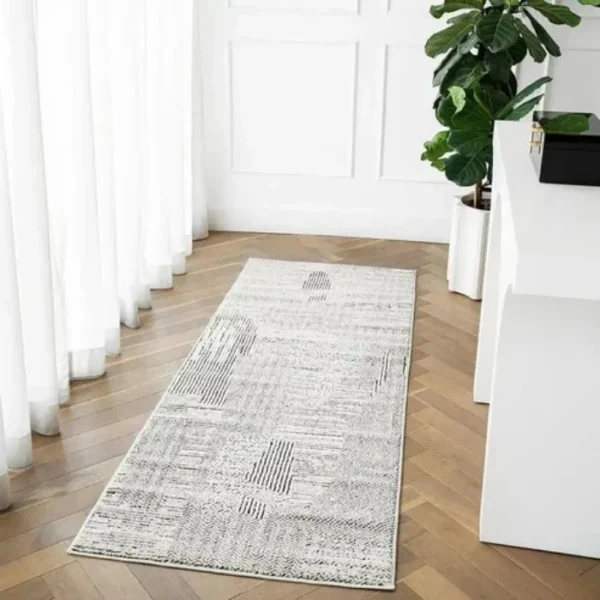 Black And White Patchwork Runner Rugs