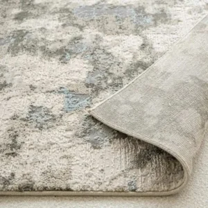Blue grey abstract textured rug