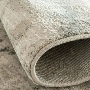 Blue and Dark Grey Abstract Textured Runner Rugs image 4