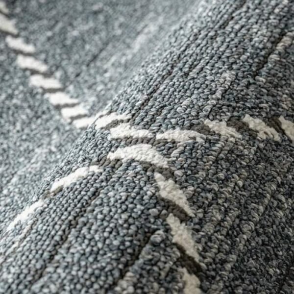 Modern denim rug with white lines