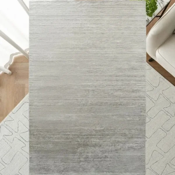 Top view of textured floor rug