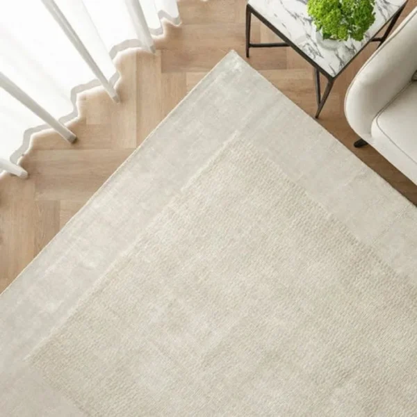 Stylish mesh rug with border edge