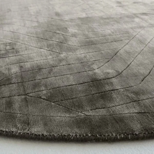 Carved Pattern Plaited Lines Round Rug - Image 4