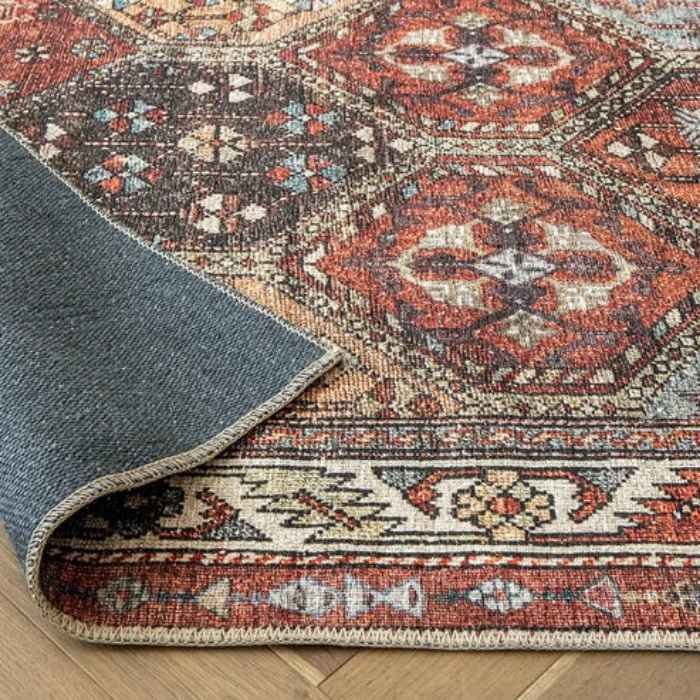 Vintage rust ceramic patterned rug