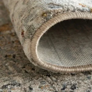 Abstract grey and gold contemporary rug