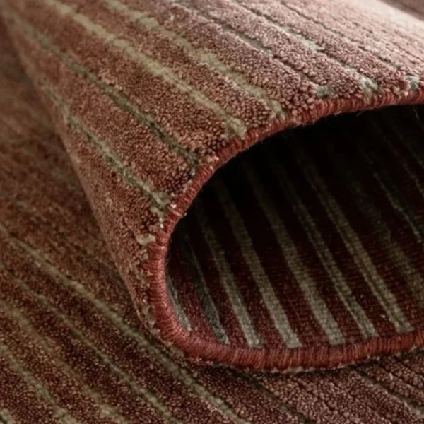 Contemporary area rug with fine stripe texture
