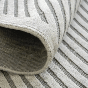 Grey Curved and Linear Pattern Rug