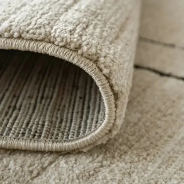 Contrast Black Rectangular Border Beige Runner Rugs image 4