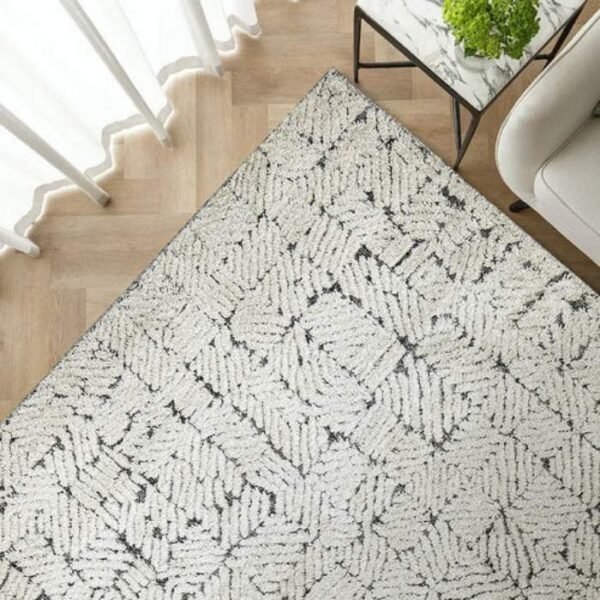 Warm beige fuzzy rug for cozy spaces