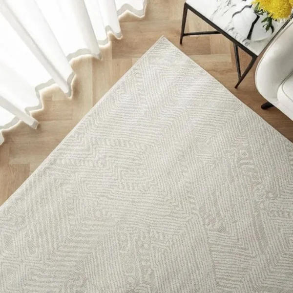 Warm beige fuzzy rug for interiors