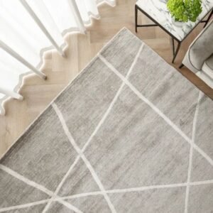 Grey Grid Style Carpet