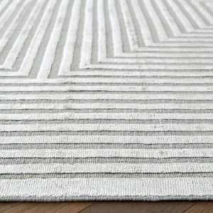 Curves and Straight Lines Patterned Round Rug 1