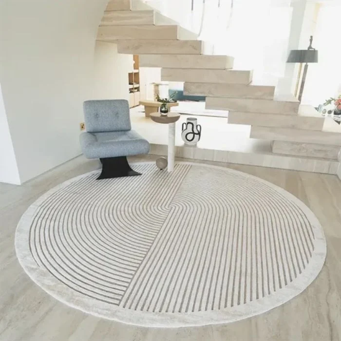 Curves and Straight Lines Patterned Rug
